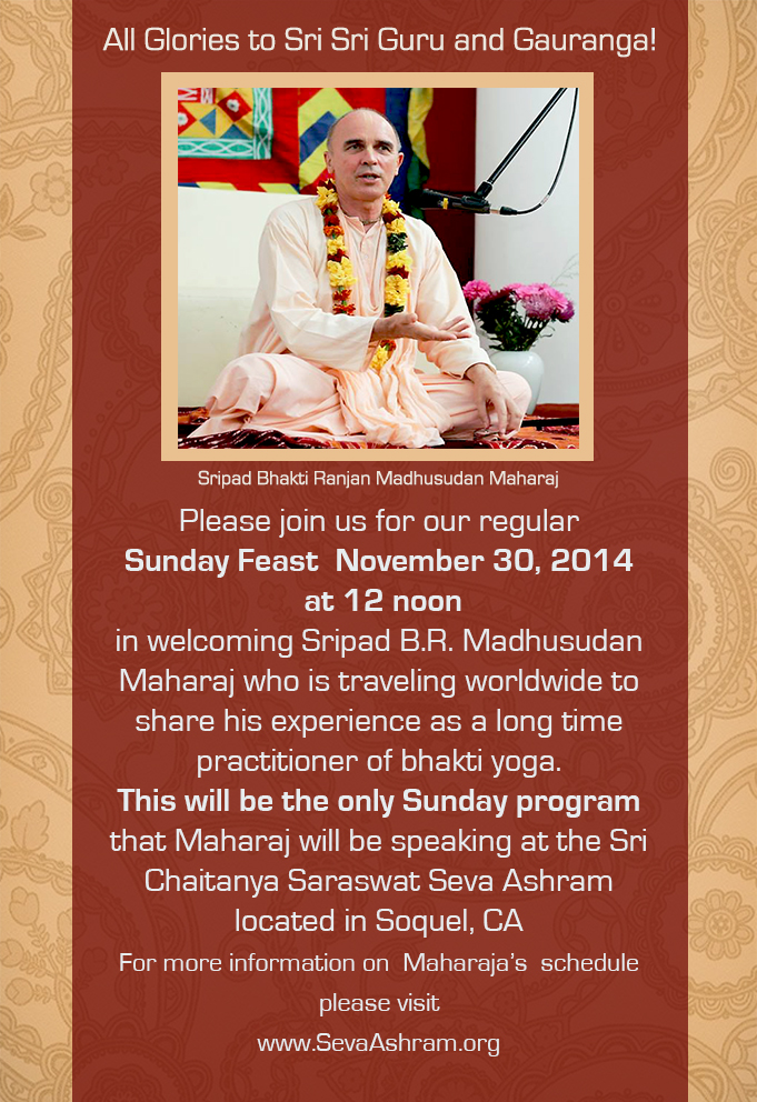 Poster for Sunday Feast with Madhusudan Maharaj